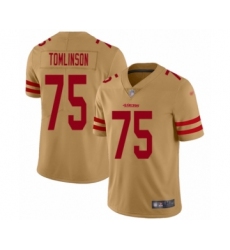 Women's San Francisco 49ers #75 Laken Tomlinson Limited Gold Inverted Legend Football Jersey