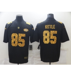 Men's San Francisco 49ers #85 George Kittle 2020 Black Leopard Print Fashion Limited Stitched Jersey