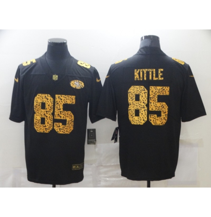 Men's San Francisco 49ers #85 George Kittle 2020 Black Leopard Print Fashion Limited Stitched Jersey