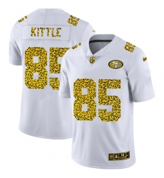 Men's San Francisco 49ers #85 George Kittle 2020 White Leopard Print Fashion Limited Stitched Jersey