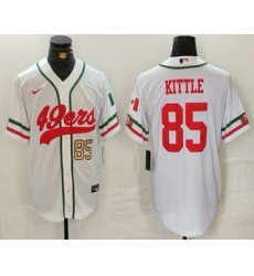 Men's San Francisco 49ers #85 George Kittle Number White Mexico Cool Base Stitched Baseball Jersey