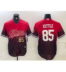 Men's San Francisco 49ers #85 George Kittle Red Black Cool Base Stitched Baseball Jerseys