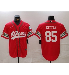 Men's San Francisco 49ers #85 George Kittle Red Mexico Cool Base Stitched Baseball Jersey