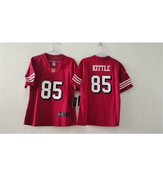 Women's San Francisco 49ers #85 George Kittle Red Vapor Alternate Football Stitched Jersey(Run Small)