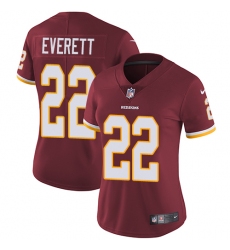 Women's Nike Washington Redskins #22 Deshazor Everett Burgundy Red Team Color Vapor Untouchable Elite Player NFL Jersey
