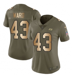 Women's Nike Tampa Bay Buccaneers #43 T.J. Ward Limited Olive/Gold 2017 Salute to Service NFL Jersey