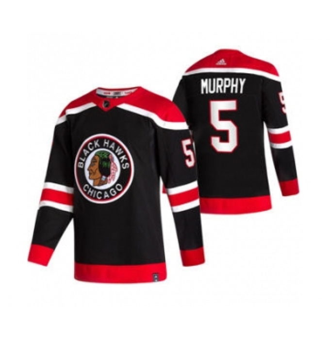 Men's Chicago Blackhawks #5 Connor Murphy Black 2020-21 Reverse Retro Alternate Hockey Jersey