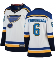 Women's St. Louis Blues #6 Joel Edmundson Fanatics Branded White Away Breakaway NHL Jersey