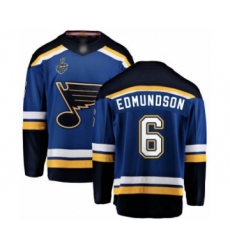 Youth St. Louis Blues #6 Joel Edmundson Fanatics Branded Royal Blue Home Breakaway 2019 Stanley Cup Final Bound Hockey Jersey