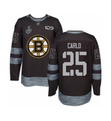 Men's Boston Bruins #25 Brandon Carlo Authentic Black 1917-2017 100th Anniversary 2019 Stanley Cup Final Bound Hockey Jersey