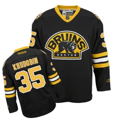 Men's Reebok Boston Bruins #35 Anton Khudobin Authentic Black Third NHL Jersey