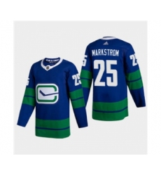 Men's Vancouver Canucks #25 Jacob Markstrom 2020-21 Authentic Player Alternate Stitched Hockey Jersey Blue