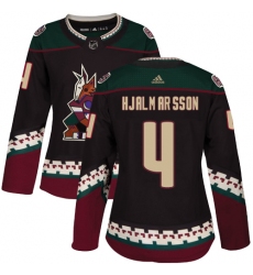 Women's Adidas Arizona Coyotes #4 Niklas Hjalmarsson Premier Black Alternate NHL Jersey