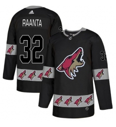 Men's Adidas Arizona Coyotes #32 Antti Raanta Authentic Black Team Logo Fashion NHL Jersey