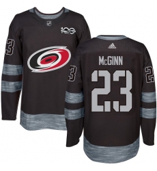 Men's Adidas Carolina Hurricanes #23 Brock McGinn Premier Black 1917-2017 100th Anniversary NHL Jersey