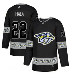 Men's Adidas Nashville Predators #22 Kevin Fiala Authentic Black Team Logo Fashion NHL Jersey