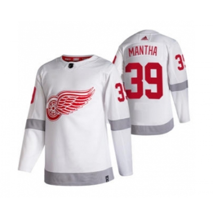 Men's Detroit Red Wings #39 Anthony Mantha White 2020-21 Reverse Retro Alternate Hockey Jersey