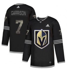 Men's Adidas Vegas Golden Knights #7 Jason Garrison Black Authentic Classic Stitched NHL Jersey