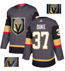 Men's Adidas Vegas Golden Knights #37 Reid Duke Authentic Gray Fashion Gold NHL Jersey