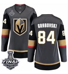Women's Vegas Golden Knights #84 Mikhail Grabovski Authentic Black Home Fanatics Branded Breakaway 2018 Stanley Cup Final NHL Jersey