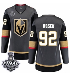 Women's Vegas Golden Knights #92 Tomas Nosek Authentic Black Home Fanatics Branded Breakaway 2018 Stanley Cup Final NHL Jersey