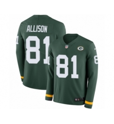 Men's Nike Green Bay Packers #81 Geronimo Allison Limited Green Therma Long Sleeve NFL Jersey