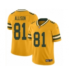 Youth Green Bay Packers #81 Geronimo Allison Limited Gold Inverted Legend Football Jersey