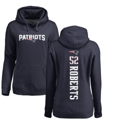 NFL Women's Nike New England Patriots #52 Elandon Roberts Navy Blue Backer Pullover Hoodie