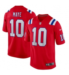 Mens New England Patriots #10 Drake Maye Nike Red Alternate Vapor Limited Jersey