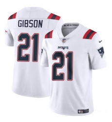 Men's New England Patriots #21 Antonio Gibson White Vapor Limited Football Stitched Jersey