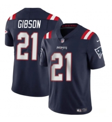 Men's New England Patriots #21 Antonio Gibsonz Navy Vapor Limited Football Stitched Jersey