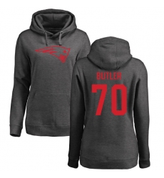 NFL Women's Nike New England Patriots #70 Adam Butler Ash One Color Pullover Hoodie