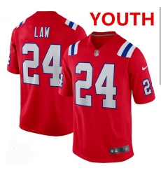 Youth New England Patriots #24 Ty Law Nike Red Alternate Vapor Limited Jersey