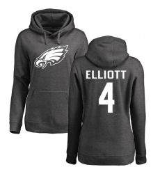 Women's Nike Philadelphia Eagles #4 Jake Elliott Ash One Color Pullover Hoodie