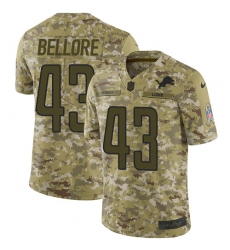 Youth Nike Detroit Lions #43 Nick Bellore Limited Camo 2018 Salute to Service NFL Jersey