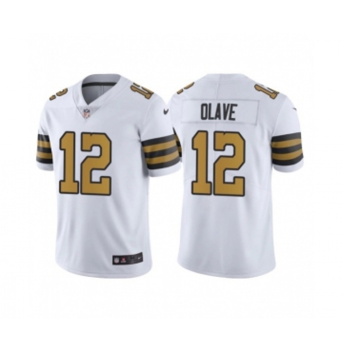 Men's New Orleans Saints #12 Chris Olave White Limited Stitched Jersey