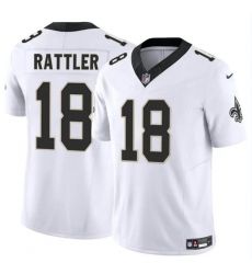 Men's New Orleans Saints #18 Spencer Rattler White F.U.S.E. Vapor Limited Football Stitched Jersey