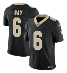 Men's New Orleans Saints #6 Willie Gay Black Vapor Limited Football Stitched Jersey