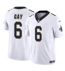 Men's New Orleans Saints #6 Willie Gay White 2023 F.U.S.E. Vapor Limited Football Stitched Jersey