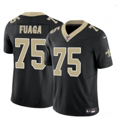 Men's New Orleans Saints #75 Taliese Fuaga Black 2024 Draft F.U.S.E. Vapor Limited Football Stitched Jersey