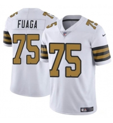 Men's New Orleans Saints #75 Taliese Fuaga White 2024 Draft Color Rush Limited Football Stitched Jersey