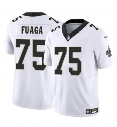 Men's New Orleans Saints #75 Taliese Fuaga White 2024 Draft F.U.S.E. Vapor Limited Football Stitched Jersey