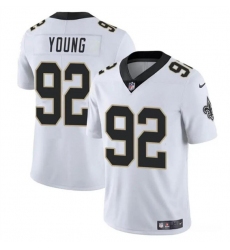 Men's New Orleans Saints #92 Chase Young White Vapor Limited Football Stitched Jersey