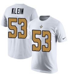 Nike New Orleans Saints #53 A.J. Klein White Rush Pride Name & Number T-Shirt