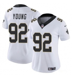 Women's New Orleans Saints #92 Chase Young White Vapor Stitched Game Jersey(Run Small)