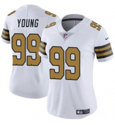 Women's New Orleans Saints #99 Chase Young White Color Rush Vapor Stitched Game Jersey