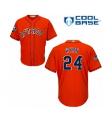 Youth Houston Astros #24 Jimmy Wynn Authentic Orange Alternate Cool Base 2019 World Series Bound Baseball Jersey