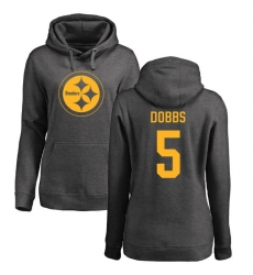 NFL Women's Nike Pittsburgh Steelers #5 Joshua Dobbs Ash One Color Pullover Hoodie