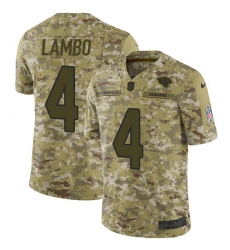 Youth Nike Jacksonville Jaguars #4 Josh Lambo Limited Camo 2018 Salute to Service NFL Jersey