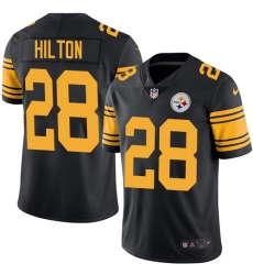 Men's Nike Pittsburgh Steelers #28 Mike Hilton Limited Black Rush Vapor Untouchable NFL Jersey